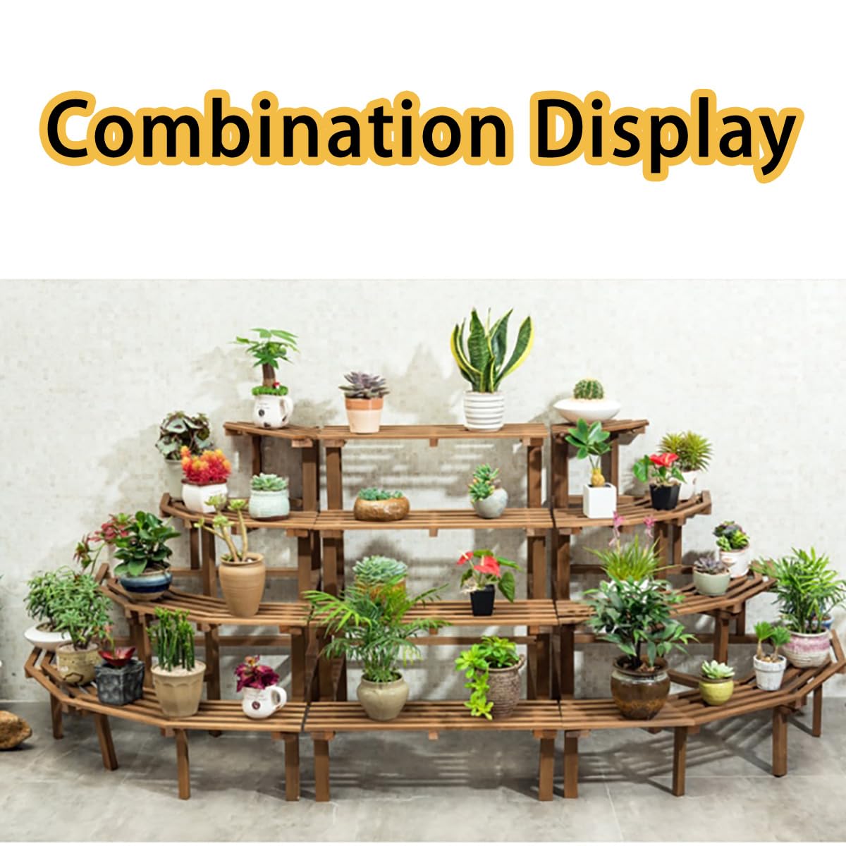 実木花棚置物棚室内居間床式天井ベランダ壁掛け式植木棚5622